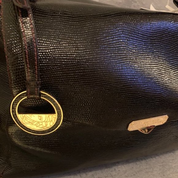 *NEW* Versace Crocodile-Embossed Leather Bag - Picture 8 of 10